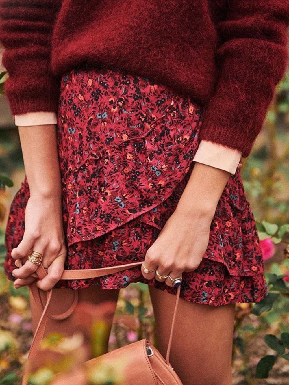 Sezane Floral Skirt